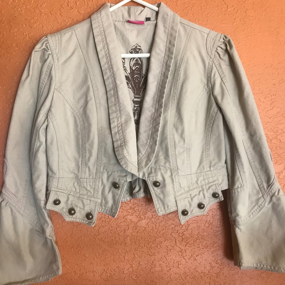 BB's Closet Khaki Cotton Cropped Jacket Women's M